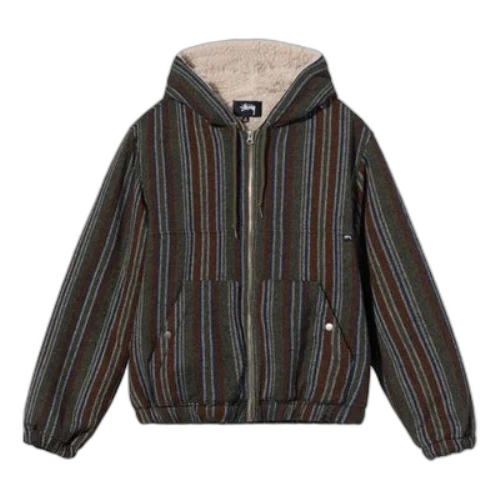 Stussy Wool Stripe Work Jacket 'Brown'