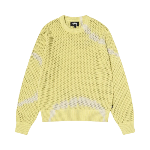 Stussy Pigment Dyed Loose Gauge Sweater 'Tie Dye Yellow'