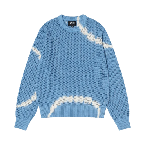 Stussy Pigment Dyed Loose Gauge Sweater 'Tie Dye Blue'