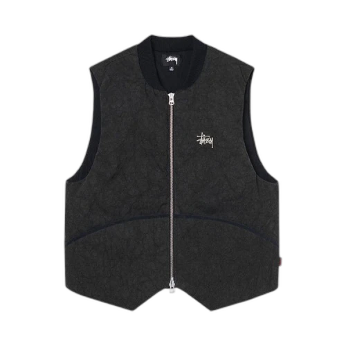 Stussy Washed Canvas Primaloft Vest Black