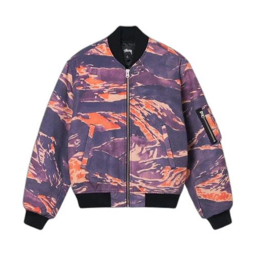 Stussy Tigris Canvas Bomber Jacket Purple