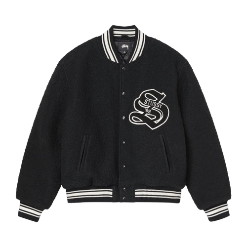 Stussy Casentino Wool Varsity Jacket 'Black'