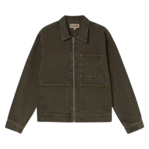 Stussy Denim Zip Work Jacket Olive