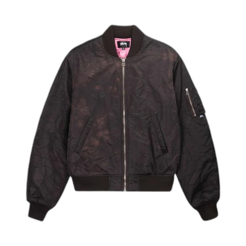 Stussy Dyed Nylon Bomber Jacket Brown