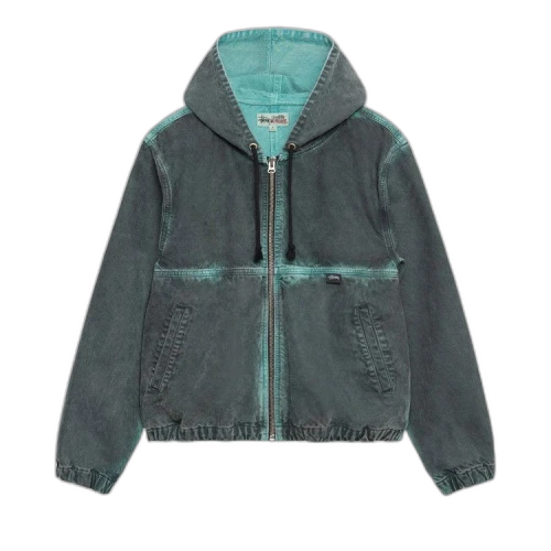 Stussy Spray Dye Hooded Work Jacket Black