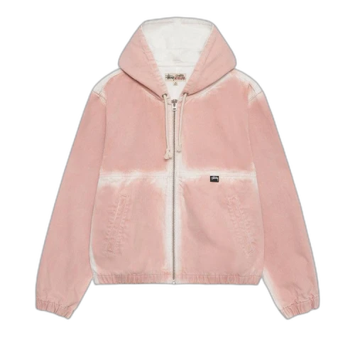 Stussy Spray Dye Hooded Work Jacket 'Faded Pink'