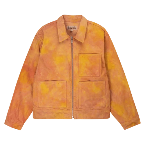 Stussy Wonderland Hand-Dyed Work Jacket 'Yellow/Pink'