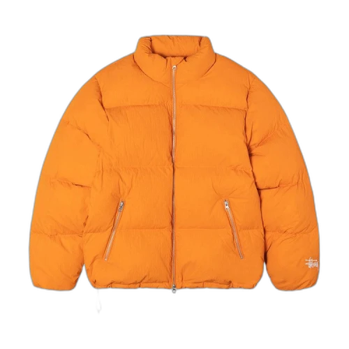 Stussy Nylon Down Puffer Jacket Orange