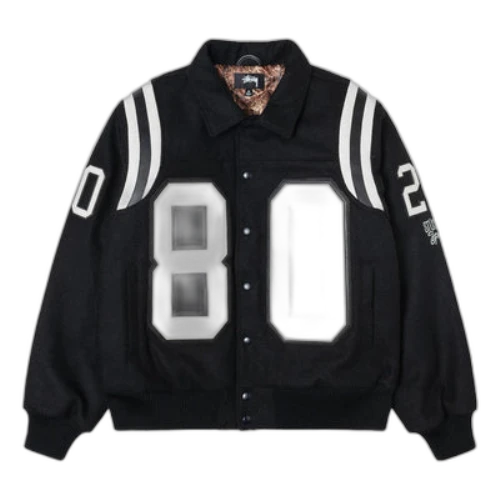 Stussy 80 Wool Varsity Jacket 'Black'