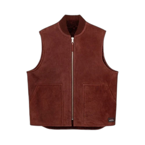 Stussy Shearling Workgear Vest Burgundy