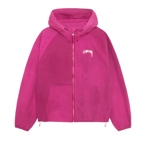 Stussy Beach Wave Dye Shell Jacket Berry
