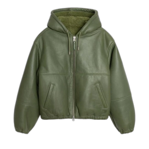 Stussy Shearling Hooded Work Jacket Green