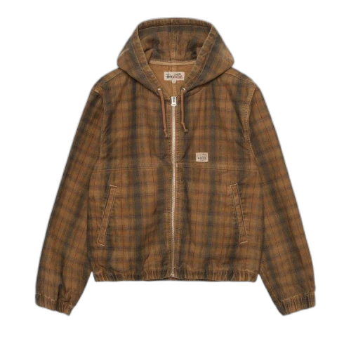 Stussy Unlined Plaid Work Jacket Brown