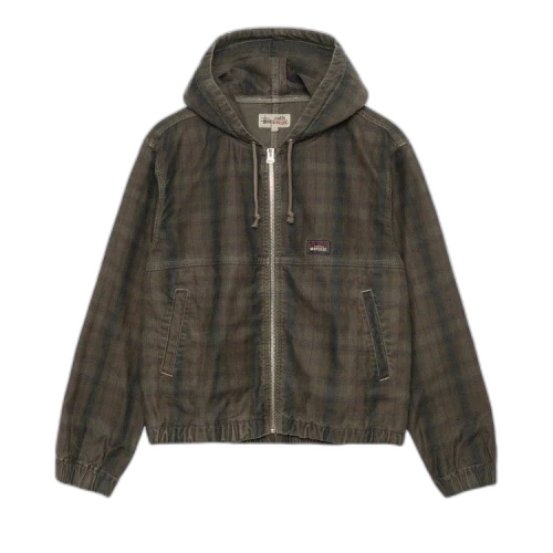 Stussy Plaid Unlined Work Jacket Olive