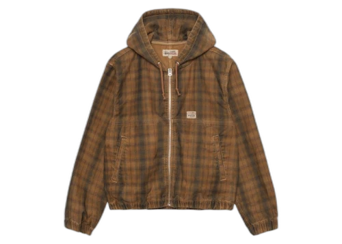 Stussy Unlined Plaid Work Jacket Brown