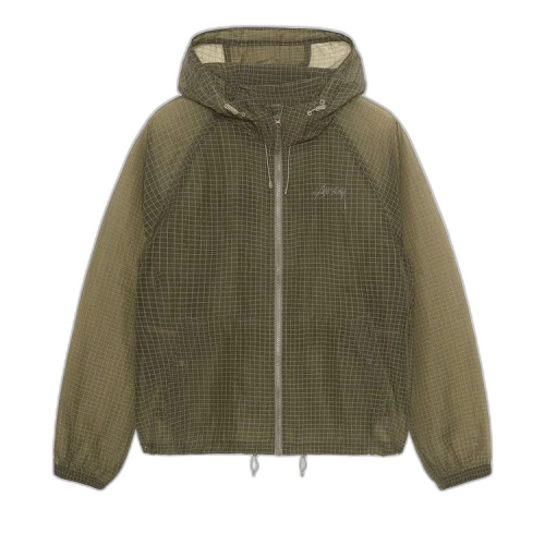 Stussy Beach Ripstop Transparent Shell Jacket Olive