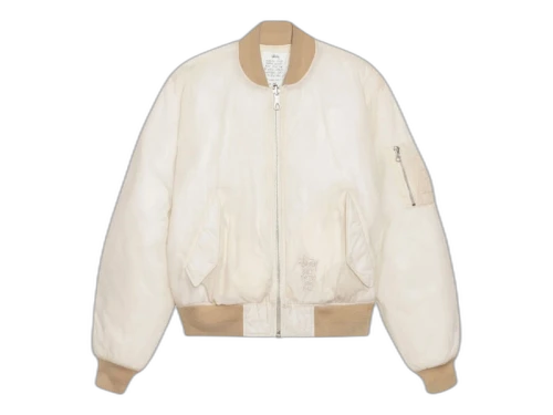 Stussy Waxed Built Bomber Jacket Cream