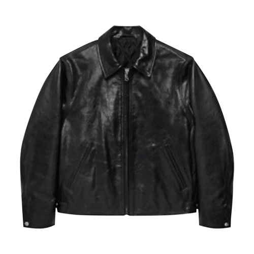 Stussy Leather Garage Jacket Black