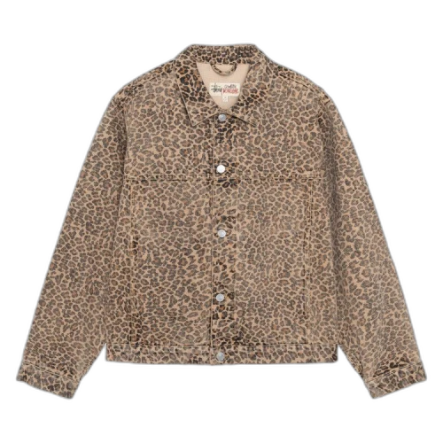 Stussy Trucker Jacket Denim 'Leopard'