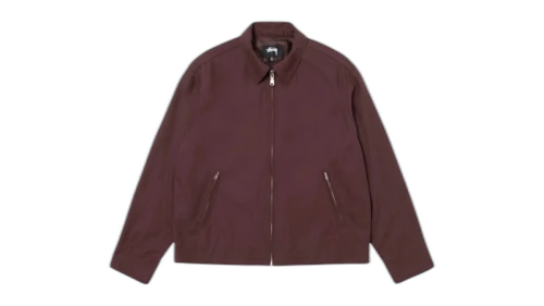 Stussy Gabardine Garage Jacket Maroon