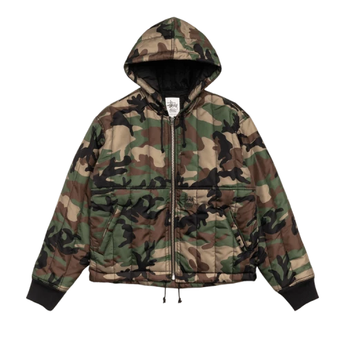 Stussy Quilted Nylon Work Jacket 'Woodland Camo'