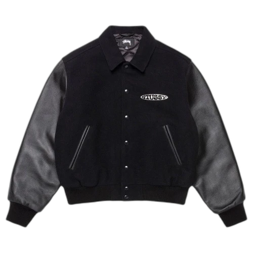 Stussy Globe Varsity Jacket Jacket Black
