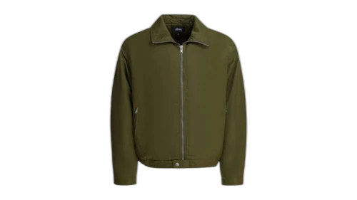 Stussy Pile Lined Zip Jacket Green