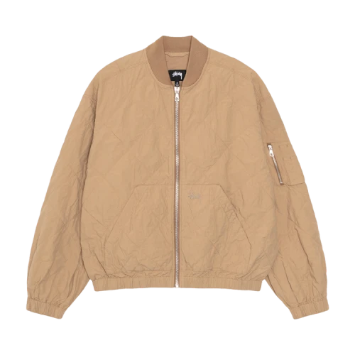 Stussy Lightweight Cotton Bomber Jacket Khaki