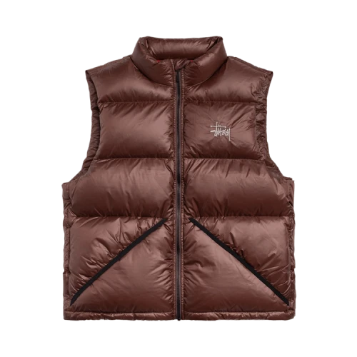 Stussy Micro Ripstop Down Vest 'Brown'