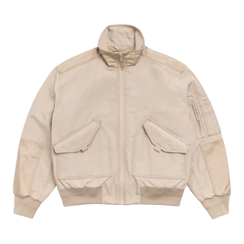 Stussy Mock Neck Flight Bomber Jacket Khaki