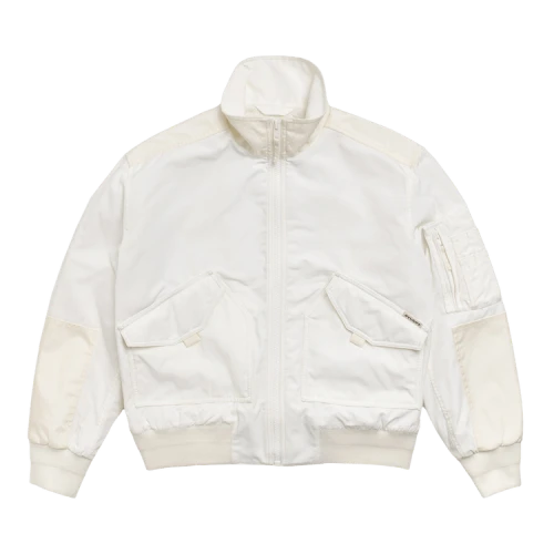 Stussy Mock Neck Flight Bomber Jacket White