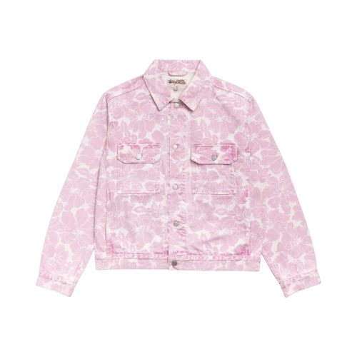 Stussy Denim Trucker Jacket 'Pink Hawaiian'