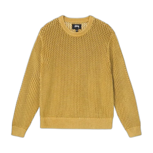 Stussy Pigment Dyed Loose Gauge Sweater Gold