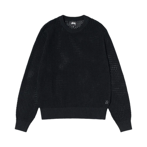Stussy Pigment Dyed Loose Gauge Sweater 'Solid Black'