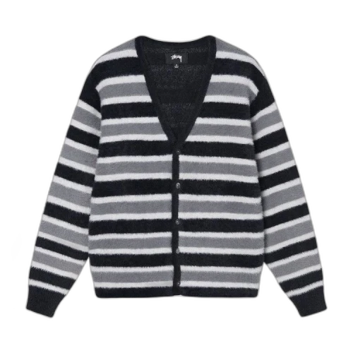 Stussy Horizontal Stripe Cardigan 'Black'