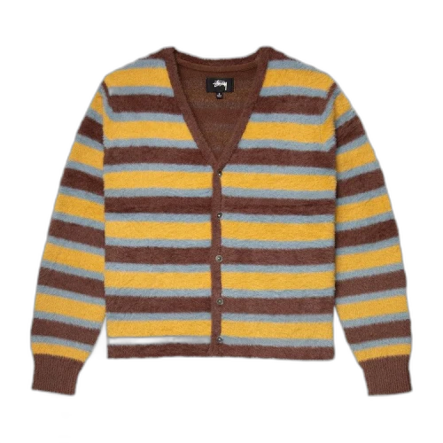 Stussy Striped Cardigan 'Brown'