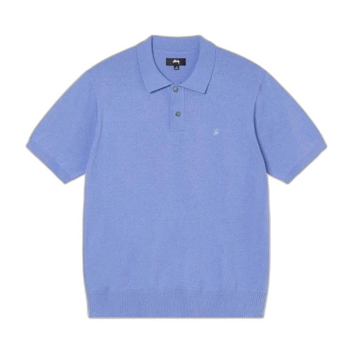 Stussy Classic Short-Sleeve Polo Sweater 'Blue'