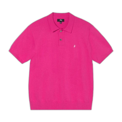 Stussy Classic SS Polo Sweater Hot Pink
