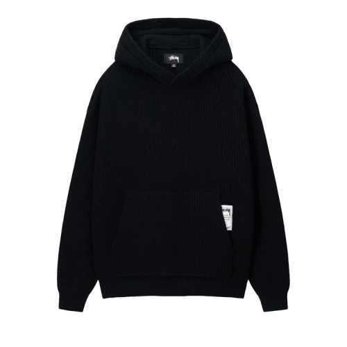 Stussy Cotton Knit Hoodie 'Black'