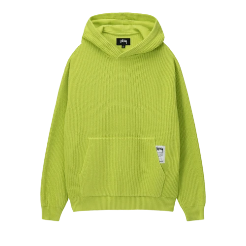 Stussy Cotton Knit Hoodie 'Lime'
