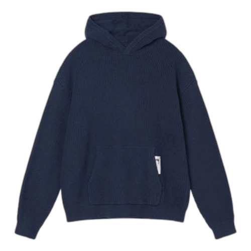 Stussy Cotton Knit Hoodie 'Navy Blue'
