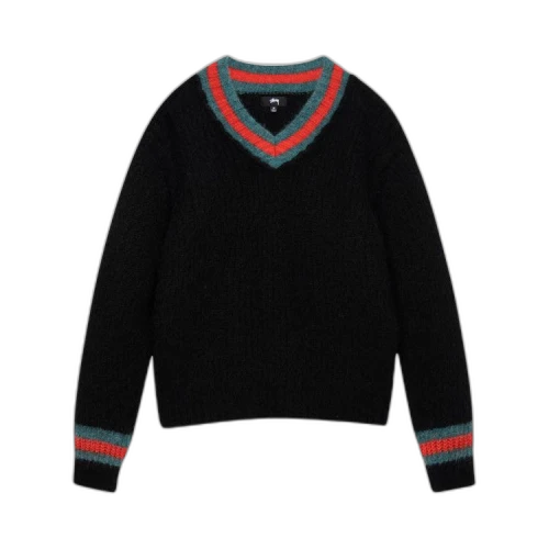 Stussy Mohair Tennis Sweater Black