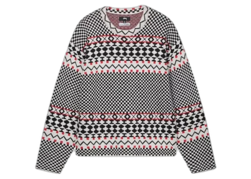 Stussy Jacquard Crew Knitwear Black