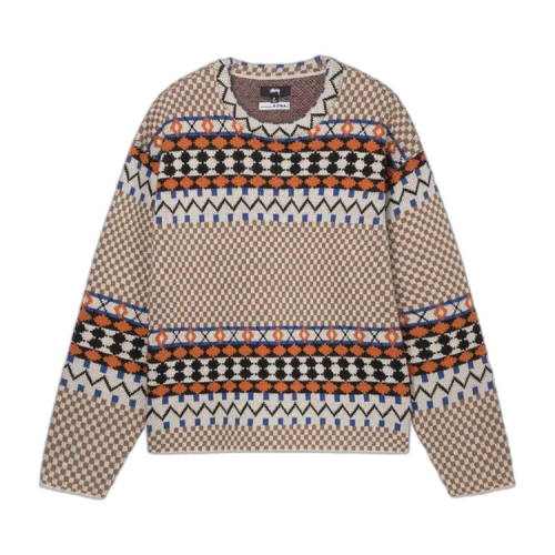 Stussy Jacquard Crew Knitwear Brown
