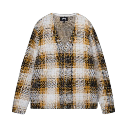 Stussy Hairy Plaid Cardigan 'Gold'