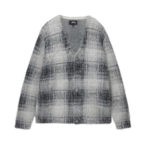 Stussy Hairy Plaid Cardigan 'White'