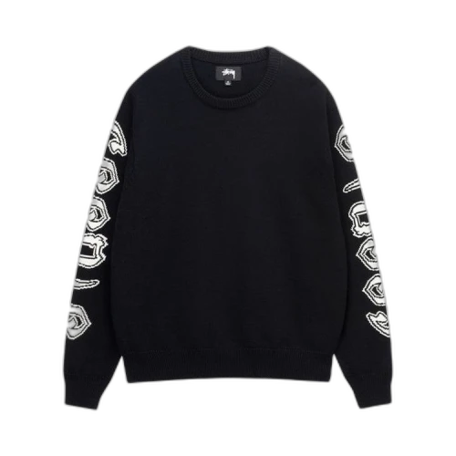 Stussy Sleeve Logo Knit Sweater Black
