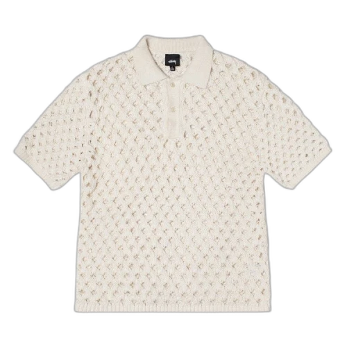 Stussy Big Mesh Polo Sweater 'Ivory'