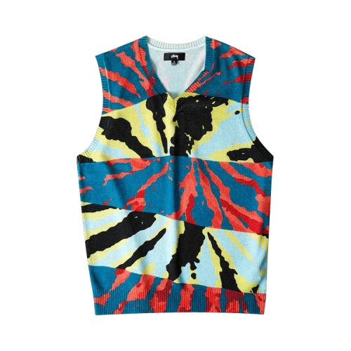 Stussy Printed Sweater Vest 'Blue'
