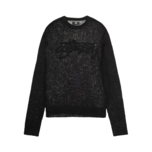 Stussy Loose Knit Logo Sweater Black